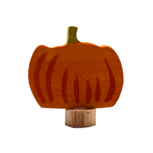 Handcrafted Open Ended Wooden Birthday Ring Ornament - Pumpkin