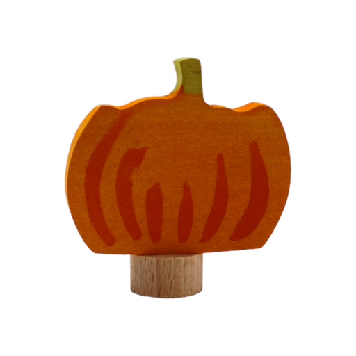 Handcrafted Open Ended Wooden Birthday Ring Ornament - Pumpkin