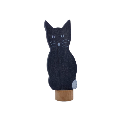 Handcrafted Open Ended Wooden Birthday Ring Ornament - Cat