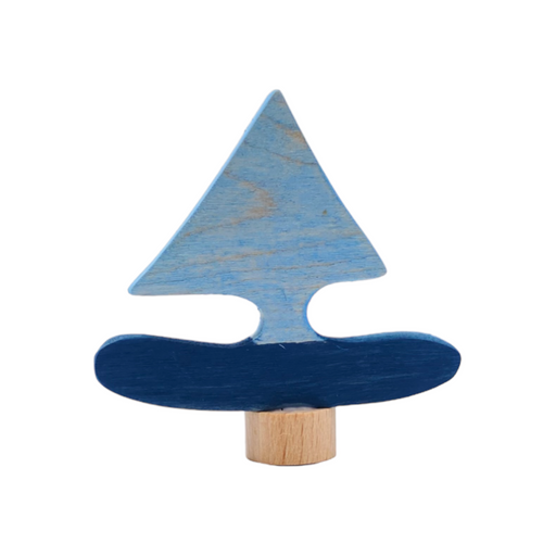 Handcrafted Open Ended Wooden Birthday Ring Ornament - Sailboat