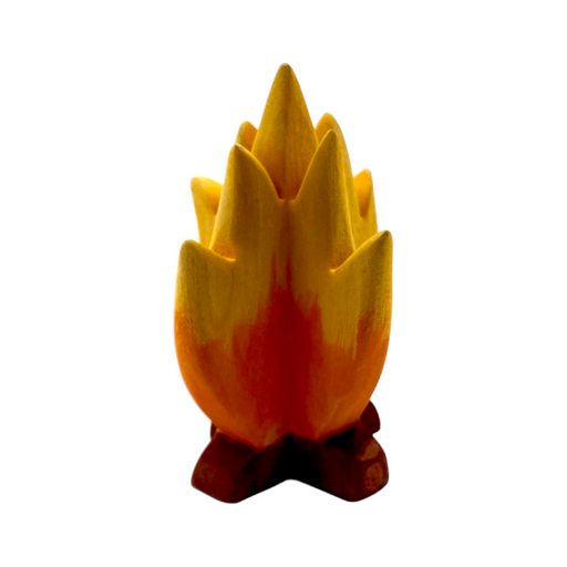 Handcrafted Open Ended Wooden Toy Tree and Landscaping - Fire Flame