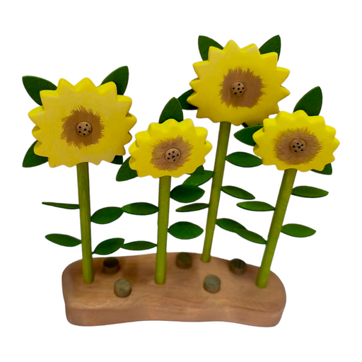 Handcrafted Open Ended Wooden Toy Tree and Landscaping - Sunflowers Set