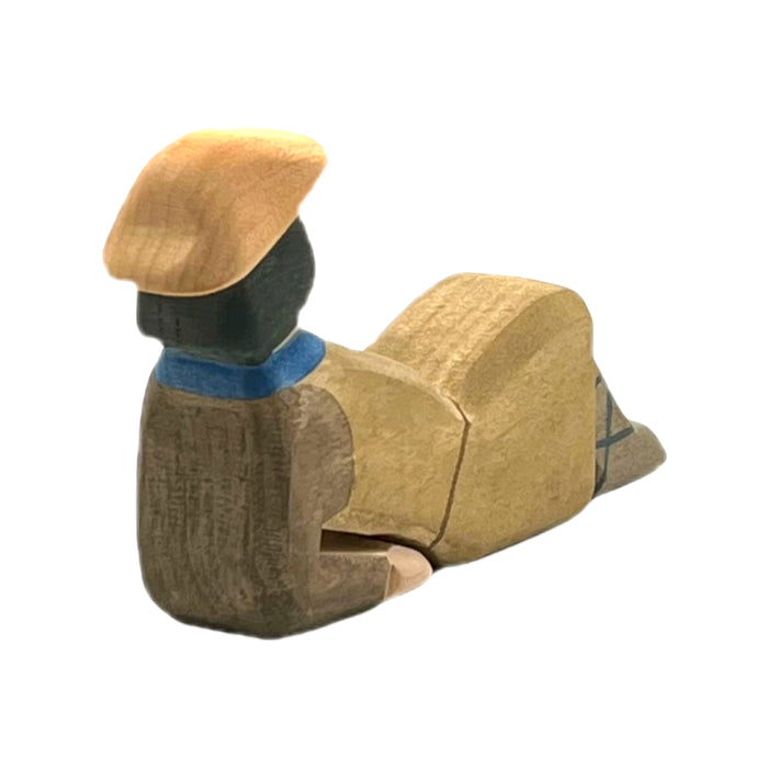 Handcrafted Open Ended Wooden Toy Figure Family - Lying Shepherd