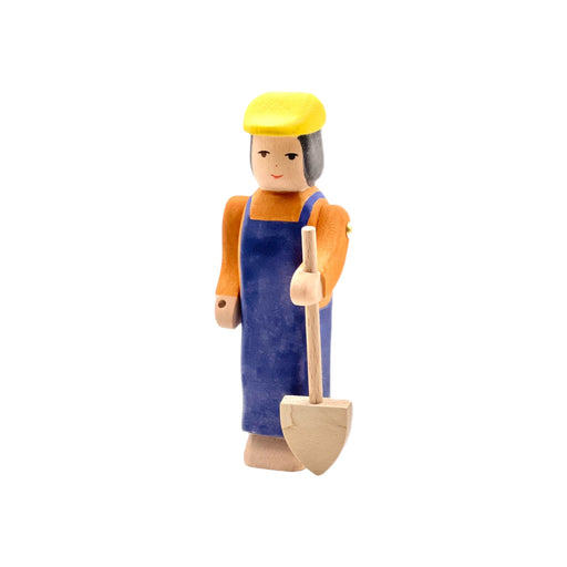 Handcrafted Open Ended Wooden Toy Figure Family - Construction Worker