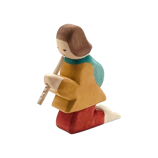 Handcrafted Open Ended Wooden Toy Figure Family - Shepherd Playing Flute