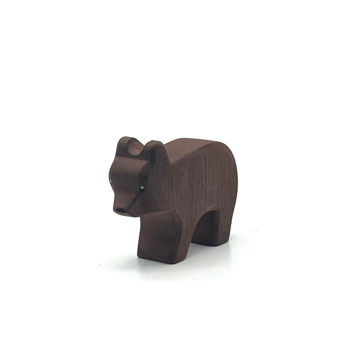 Handcrafted Open Ended Wooden Toy Animal - Bear small running