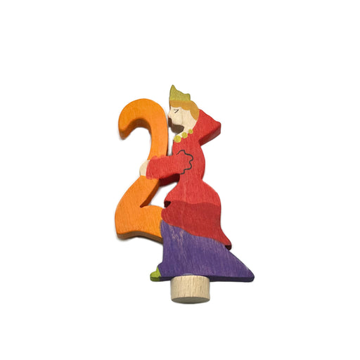 Handcrafted Open Ended Wooden Birthday Ring Number - Fairy Tale Number 2 Queen