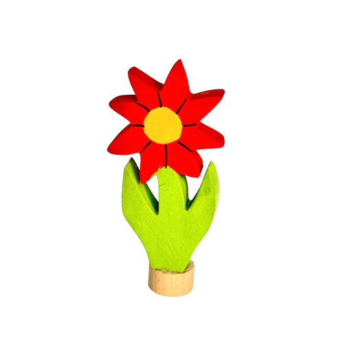 Handcrafted Open Ended Wooden Birthday Ring Ornament - Aster Flower