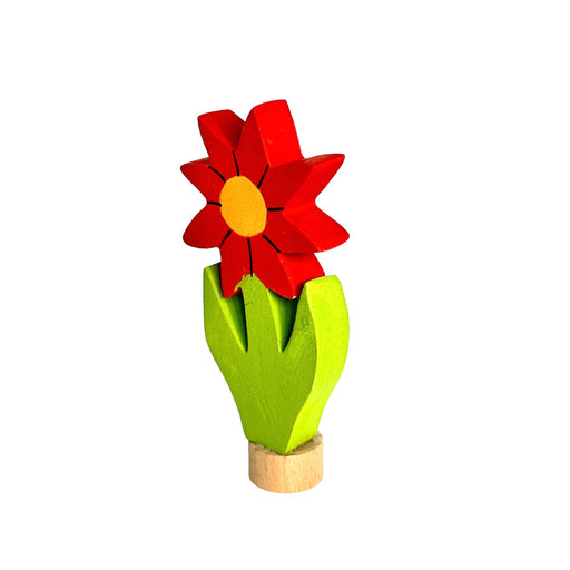 Handcrafted Open Ended Wooden Birthday Ring Ornament - Aster Flower