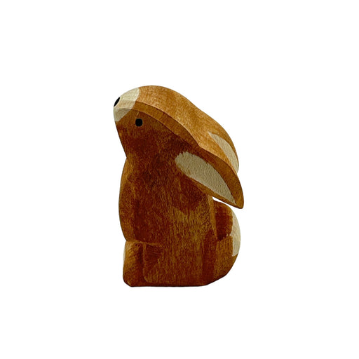 Handcrafted Open Ended Wooden Toy Animal - Rabbit ears low
