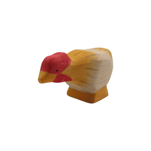 Handcrafted Open Ended Wooden Toy Farm Animal - Hen ochre long