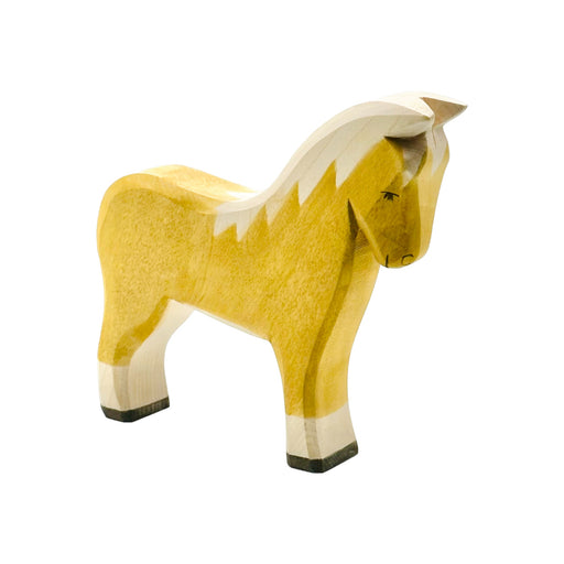 Handcrafted Open Ended Wooden Toy Farm Animal - Horse Yellow