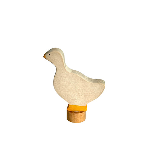 Handcrafted Open Ended Wooden Birthday Ring Ornament - White Goose