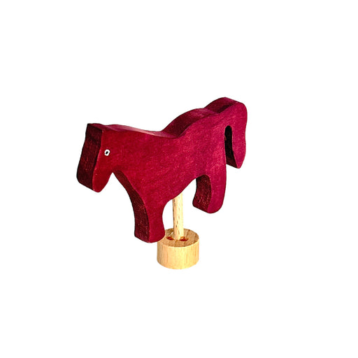 Handcrafted Open Ended Wooden Birthday Ring Ornament - Violet Horse
