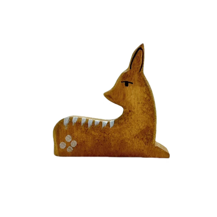 Handcrafted Open Ended Wooden Toy Animal - Deer Lying