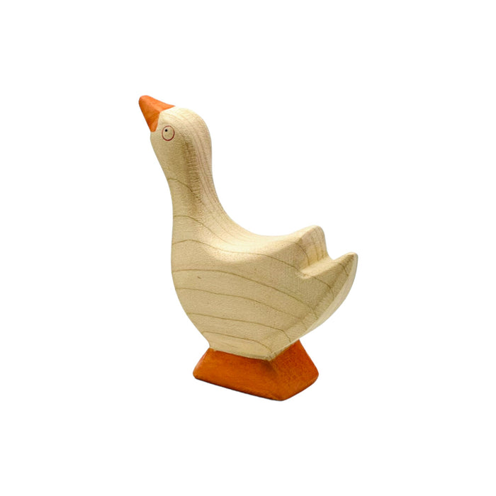 Handcrafted Open Ended Wooden Toy Farm Animal - Goose Head High