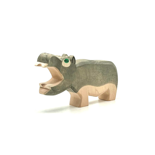 Handcrafted Open Ended Wooden Toy Animal - Hippopotamus Open Mouth