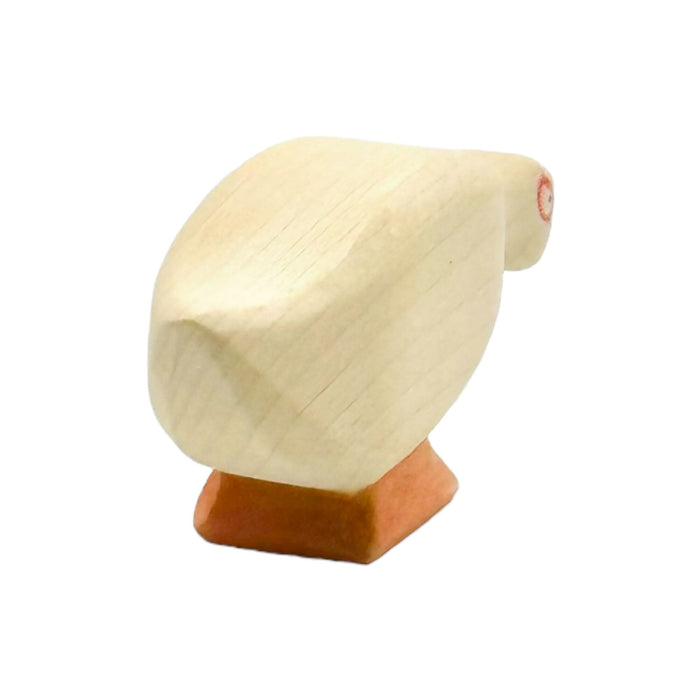 Handcrafted Open Ended Wooden Toy Farm Animal - Goose head low