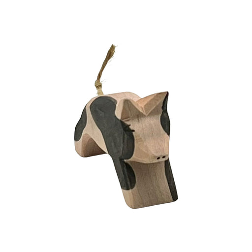 Handcrafted Open Ended Wooden Toy Farm Animal - Spotted Piglet running