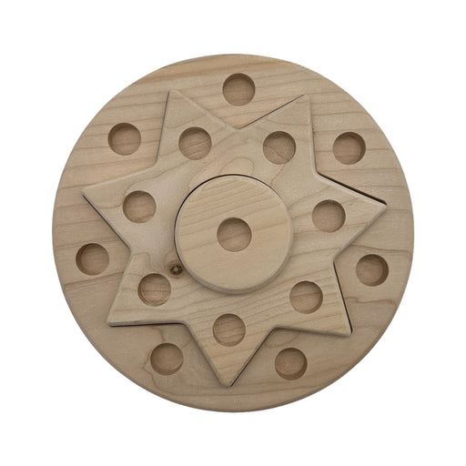 Handcrafted Open Ended Wooden Birthday Ring - Celebration Sun Candle Holder
