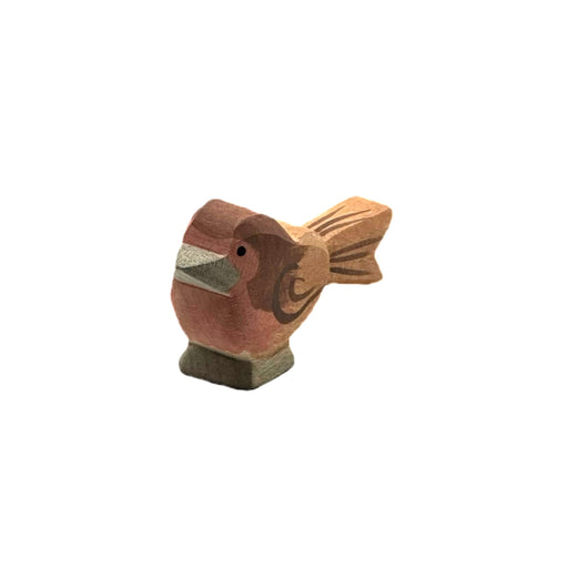 Handcrafted Open Ended Wooden Toy Bird - Redbreast