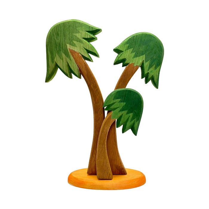 Handcrafted Open Ended Wooden Toy Tree and Landscaping - Palm Group with Base