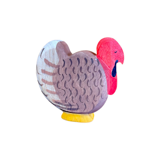 Handcrafted Open Ended Wooden Toy Farm Animal - Turkey Brown