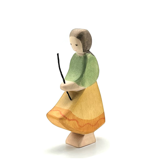 Handcrafted Open Ended Wooden Toy Figure Family - Goose Girl