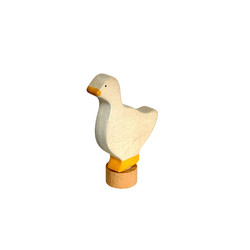 Handcrafted Open Ended Wooden Birthday Ring Ornament - White Goose