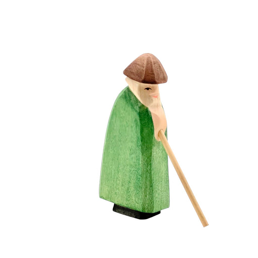 Handcrafted Open Ended Wooden Toy Figure Family - Shepherd with Staff