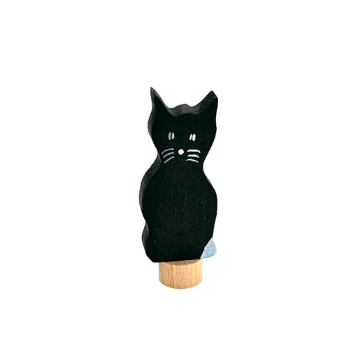 Handcrafted Open Ended Wooden Birthday Ring Ornament - Cat