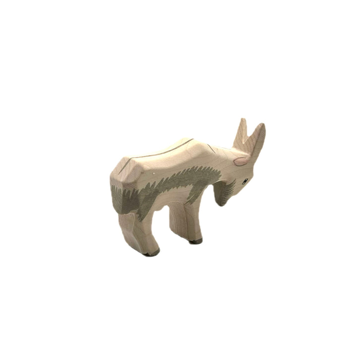 Handcrafted Open Ended Wooden Toy Farm Animal - Goat Head Low