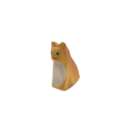Handcrafted Open Ended Wooden Toy Farm Animal - Cat sitting