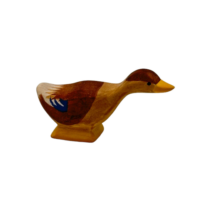 Handcrafted Open Ended Wooden Toy Farm Animal - Duck long neck