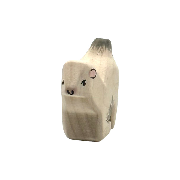 Handcrafted Open Ended Wooden Toy Farm Animal - Goat Kneeling (Miniature)