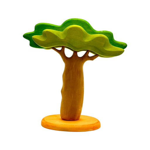 Handcrafted Open Ended Wooden Toy Tree and Landscaping - Large Baobab Tree Thick Trunk