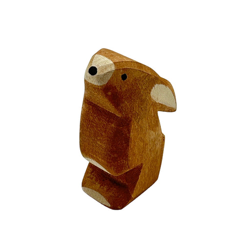 Handcrafted Open Ended Wooden Toy Animal - Rabbit ears low