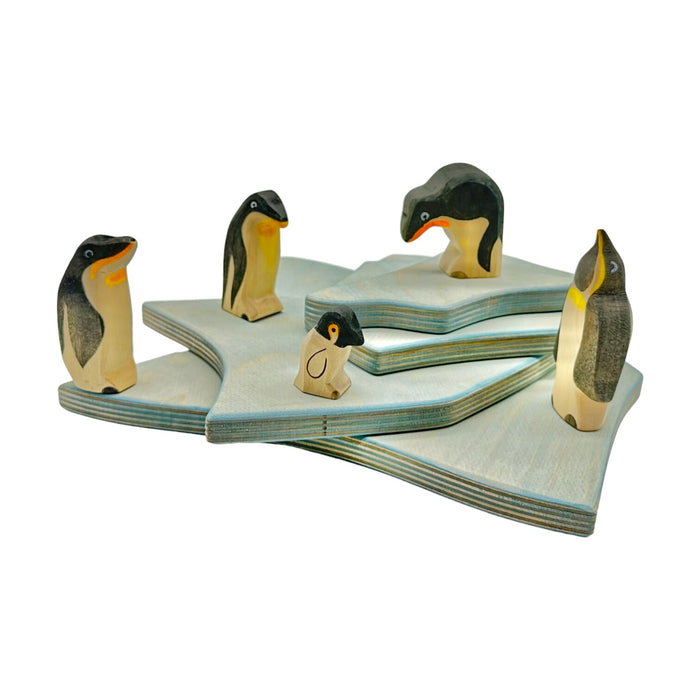 Handcrafted Open Ended Wooden Toy Tree and Landscaping - Ice Flow 4 Parts