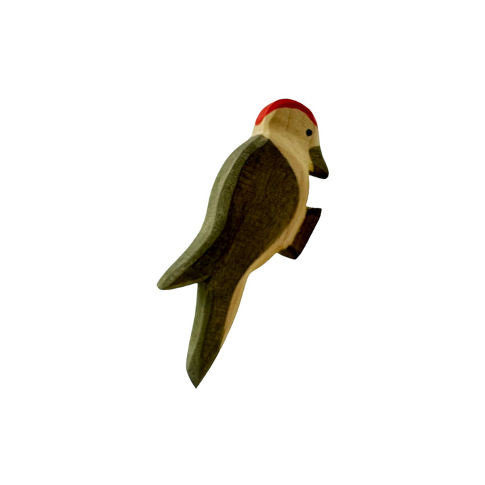 Handcrafted Open Ended Wooden Toy Tree and Landscaping - Spruce Tall with Woodpecker Set