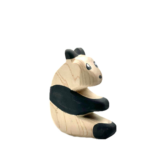 Handcrafted Open Ended Wooden Toy Animal - Panda Sitting