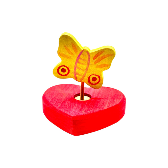 Handcrafted Open Ended Wooden Birthday Ring - Small Birthday Heart Candleholder