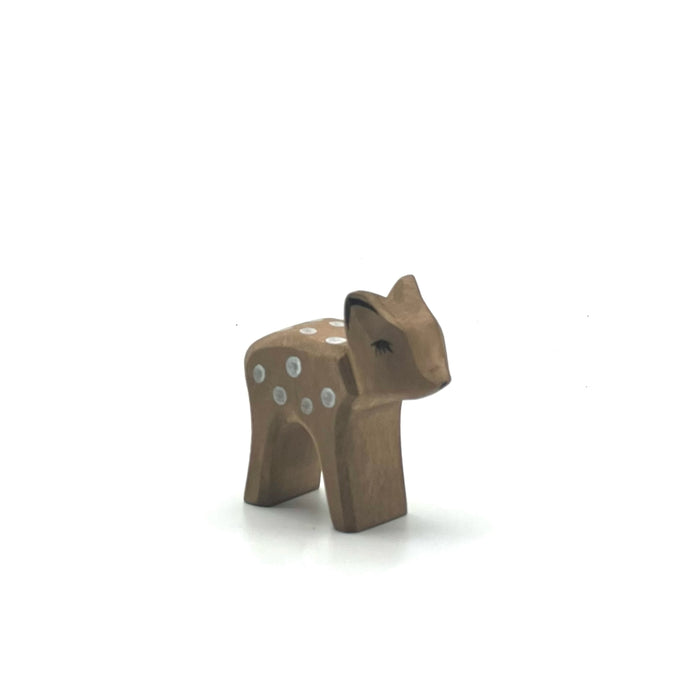 Handcrafted Open Ended Wooden Toy Animal - Deer small head low
