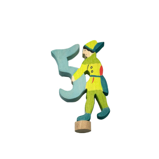Handcrafted Open Ended Wooden Birthday Ring Number - Fairy Tale Number 5 Robin Hood