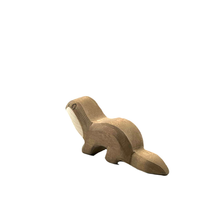 Handcrafted Open Ended Wooden Toy Animal - Sea Otter running
