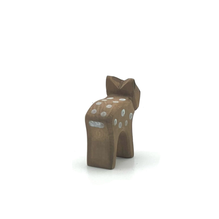Handcrafted Open Ended Wooden Toy Animal - Deer small head low