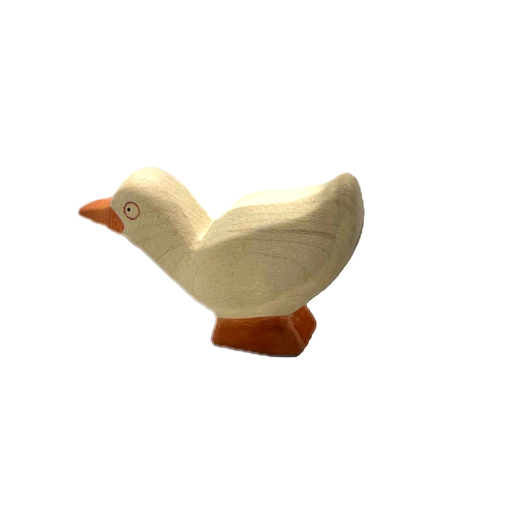 Handcrafted Open Ended Wooden Toy Farm Animal - Small Goose Standing