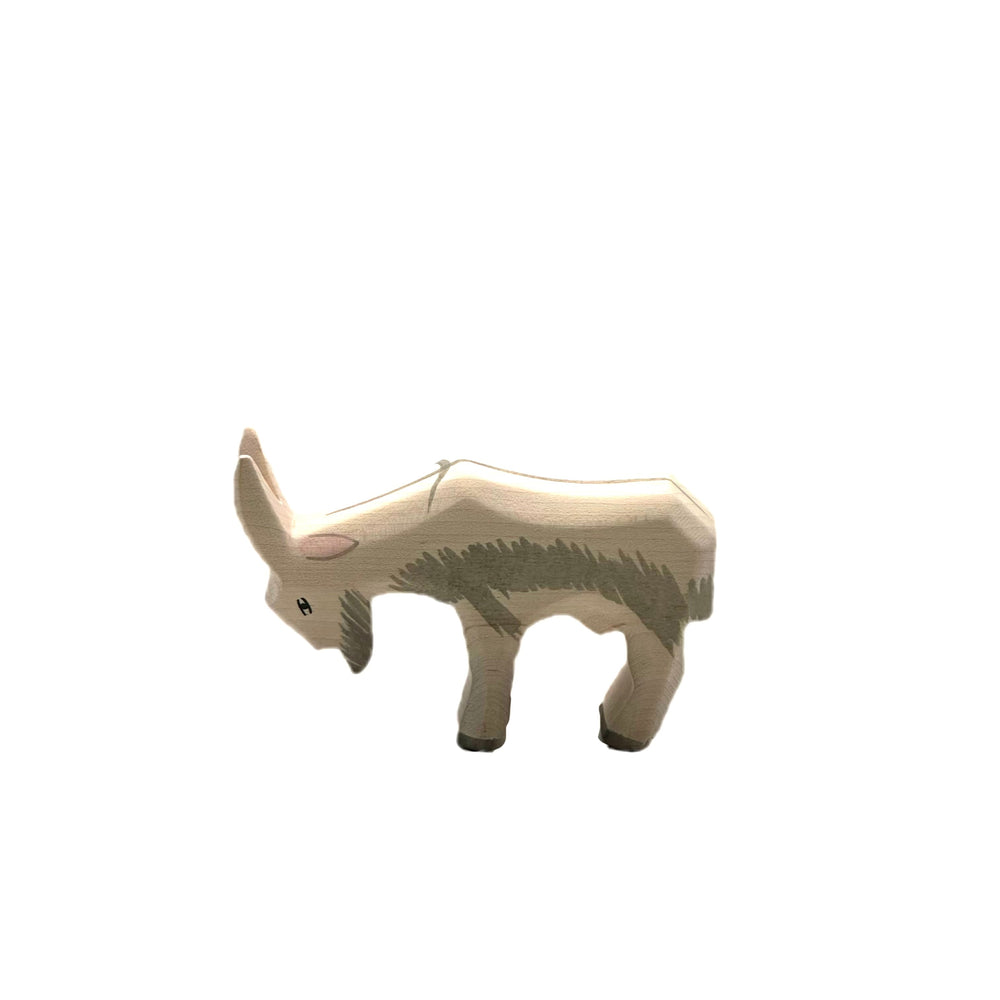 Handcrafted Open Ended Wooden Toy Farm Animal - Goat Head Low