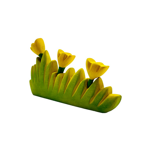 Handcrafted Open Ended Wooden Toy Tree and Landscaping - Grass with Yellow flowers Large