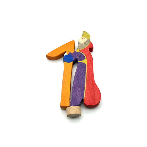 Handcrafted Open Ended Wooden Birthday Ring Number - Fairy Tale Number 1 King