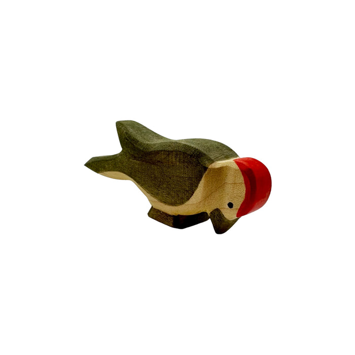 Handcrafted Open Ended Wooden Toy Tree and Landscaping - Spruce Tall with Woodpecker Set